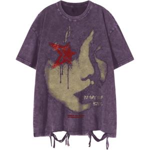 imageSOLY HUX Mens Graphic Tees Y2K Vintage T Shirts Summer Trendy Casual Distressed Tops StreetwearPurple Graphic