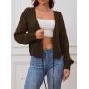 imageSOLY HUX Cardigan Sweaters for Women Cropped Tie Front Bow Lightweight Cardigan Long Sleeve Trendy Fall ShrugsCoffee Brown