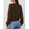 imageSOLY HUX Cardigan Sweaters for Women Cropped Tie Front Bow Lightweight Cardigan Long Sleeve Trendy Fall ShrugsCoffee Brown
