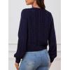 imageSOLY HUX Cardigan Sweaters for Women Cropped Tie Front Bow Lightweight Cardigan Long Sleeve Trendy Fall ShrugsDark Blue