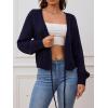 imageSOLY HUX Cardigan Sweaters for Women Cropped Tie Front Bow Lightweight Cardigan Long Sleeve Trendy Fall ShrugsDark Blue