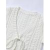 imageSOLY HUX Cardigan Sweaters for Women Cropped Tie Front Bow Lightweight Cardigan Long Sleeve Trendy Fall ShrugsPure Beige