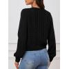 imageSOLY HUX Cardigan Sweaters for Women Cropped Tie Front Bow Lightweight Cardigan Long Sleeve Trendy Fall ShrugsPure Black