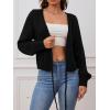 imageSOLY HUX Cardigan Sweaters for Women Cropped Tie Front Bow Lightweight Cardigan Long Sleeve Trendy Fall ShrugsPure Black