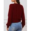 imageSOLY HUX Cardigan Sweaters for Women Cropped Tie Front Bow Lightweight Cardigan Long Sleeve Trendy Fall ShrugsPure Burgundy