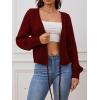 imageSOLY HUX Cardigan Sweaters for Women Cropped Tie Front Bow Lightweight Cardigan Long Sleeve Trendy Fall ShrugsPure Burgundy