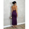imageSOLY HUX Womens Bodycon Maxi Dress Halter Neck Sleeveless Backless Twist Party Club Going Out Long DressesPlain Purple