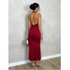 imageSOLY HUX Womens Bodycon Maxi Dress Halter Neck Sleeveless Backless Twist Party Club Going Out Long DressesPlain Red