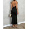 imageSOLY HUX Womens Bodycon Maxi Dress Halter Neck Sleeveless Backless Twist Party Club Going Out Long DressesSolid Black