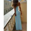 imageSOLY HUX Womens Elegant Mesh V Neck Bodycon Maxi Dress Summer Cocktail Party Wedding Guest Long Cami SundressesPlain Blue
