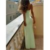 imageSOLY HUX Womens Elegant Mesh V Neck Bodycon Maxi Dress Summer Cocktail Party Wedding Guest Long Cami SundressesPlain Green