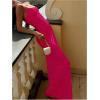 imageSOLY HUX Womens Elegant Mesh V Neck Bodycon Maxi Dress Summer Cocktail Party Wedding Guest Long Cami SundressesPlain Hotpink