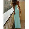imageSOLY HUX Womens Elegant Mesh V Neck Bodycon Maxi Dress Summer Cocktail Party Wedding Guest Long Cami SundressesPlain Mint Green