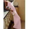 imageSOLY HUX Womens Elegant Mesh V Neck Bodycon Maxi Dress Summer Cocktail Party Wedding Guest Long Cami SundressesPlain Pink