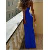 imageSOLY HUX Womens Elegant Mesh V Neck Bodycon Maxi Dress Summer Cocktail Party Wedding Guest Long Cami SundressesPlain Royal Blue