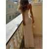 imageSOLY HUX Womens Elegant Mesh V Neck Bodycon Maxi Dress Summer Cocktail Party Wedding Guest Long Cami SundressesPure Khaki