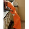 imageSOLY HUX Womens Elegant Mesh V Neck Bodycon Maxi Dress Summer Cocktail Party Wedding Guest Long Cami SundressesPure Orange