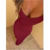 imageSOLY HUX Womens Elegant Mesh V Neck Bodycon Maxi Dress Summer Cocktail Party Wedding Guest Long Cami SundressesSolid Burgundy