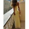 imageSOLY HUX Womens Elegant Mesh V Neck Bodycon Maxi Dress Summer Cocktail Party Wedding Guest Long Cami SundressesSolid Yellow