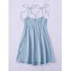 imageSOLY HUX Womens Tie Shoulder Y2k Cami Sun Dress Cute Spaghetti Strap Casual Summer A Line Short Mini DressesPlain Blue