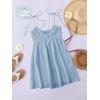 imageSOLY HUX Womens Tie Shoulder Y2k Cami Sun Dress Cute Spaghetti Strap Casual Summer A Line Short Mini DressesPlain Blue