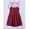 imageSOLY HUX Womens Tie Shoulder Y2k Cami Sun Dress Cute Spaghetti Strap Casual Summer A Line Short Mini DressesPlain Burgundy