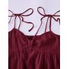 imageSOLY HUX Womens Tie Shoulder Y2k Cami Sun Dress Cute Spaghetti Strap Casual Summer A Line Short Mini DressesPlain Burgundy