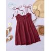 imageSOLY HUX Womens Tie Shoulder Y2k Cami Sun Dress Cute Spaghetti Strap Casual Summer A Line Short Mini DressesPlain Burgundy