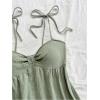 imageSOLY HUX Womens Tie Shoulder Y2k Cami Sun Dress Cute Spaghetti Strap Casual Summer A Line Short Mini DressesPlain Olive Green