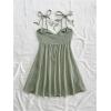 imageSOLY HUX Womens Tie Shoulder Y2k Cami Sun Dress Cute Spaghetti Strap Casual Summer A Line Short Mini DressesPlain Olive Green