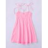 imageSOLY HUX Womens Tie Shoulder Y2k Cami Sun Dress Cute Spaghetti Strap Casual Summer A Line Short Mini DressesPlain Pink