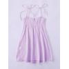 imageSOLY HUX Womens Tie Shoulder Y2k Cami Sun Dress Cute Spaghetti Strap Casual Summer A Line Short Mini DressesPlain Purple