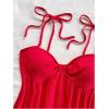 imageSOLY HUX Womens Tie Shoulder Y2k Cami Sun Dress Cute Spaghetti Strap Casual Summer A Line Short Mini DressesPlain Red