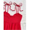 imageSOLY HUX Womens Tie Shoulder Y2k Cami Sun Dress Cute Spaghetti Strap Casual Summer A Line Short Mini DressesPlain Red