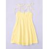 imageSOLY HUX Womens Tie Shoulder Y2k Cami Sun Dress Cute Spaghetti Strap Casual Summer A Line Short Mini DressesPlain Yellow