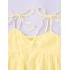 imageSOLY HUX Womens Tie Shoulder Y2k Cami Sun Dress Cute Spaghetti Strap Casual Summer A Line Short Mini DressesPlain Yellow
