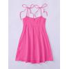 imageSOLY HUX Womens Tie Shoulder Y2k Cami Sun Dress Cute Spaghetti Strap Casual Summer A Line Short Mini DressesSolid Hotpink
