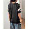 imageSOLY HUX Womens Y2k Leopard Number Graphic Oversized Tops Football Jersey Shirts StreetwearBlack Graphic