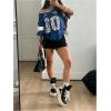 imageSOLY HUX Womens Y2k Leopard Number Graphic Oversized Tops Football Jersey Shirts StreetwearBlue Graphic