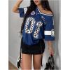 imageSOLY HUX Womens Y2k Leopard Number Graphic Oversized Tops Football Jersey Shirts StreetwearBlue Graphic