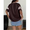 imageSOLY HUX Womens Y2k Leopard Number Graphic Oversized Tops Football Jersey Shirts StreetwearBrown Graphic