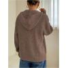 imageSOLY HUX Womens Zip Up Hooded Cardigan Sweater Knitted Drop Shoulder Fall Hoodies OuterwearCoffee Brown