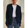 imageSOLY HUX Womens Zip Up Hooded Cardigan Sweater Knitted Drop Shoulder Fall Hoodies OuterwearDark Blue