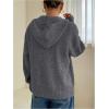 imageSOLY HUX Womens Zip Up Hooded Cardigan Sweater Knitted Drop Shoulder Fall Hoodies OuterwearDark Grey