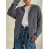 imageSOLY HUX Womens Zip Up Hooded Cardigan Sweater Knitted Drop Shoulder Fall Hoodies OuterwearDark Grey