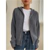 imageSOLY HUX Womens Zip Up Hooded Cardigan Sweater Knitted Drop Shoulder Fall Hoodies OuterwearDark Grey