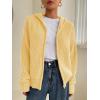 imageSOLY HUX Womens Zip Up Hooded Cardigan Sweater Knitted Drop Shoulder Fall Hoodies OuterwearLight Yellow