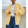 imageSOLY HUX Womens Zip Up Hooded Cardigan Sweater Knitted Drop Shoulder Fall Hoodies OuterwearLight Yellow