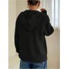 imageSOLY HUX Womens Zip Up Hooded Cardigan Sweater Knitted Drop Shoulder Fall Hoodies OuterwearPlain Black