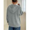 imageSOLY HUX Womens Zip Up Hooded Cardigan Sweater Knitted Drop Shoulder Fall Hoodies OuterwearPlain Blue